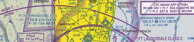 Pompano Beach 空港のSectional Chart