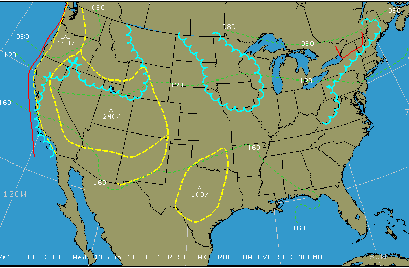 Low-level Significant Weather Prognostic ChartSFC-400o[̗