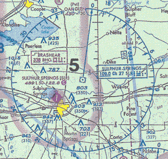 Sectional ChartVOR@StationB@Sulphur SpringsVORłB